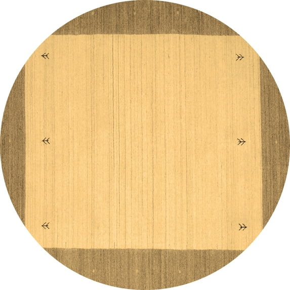 Ahgly Company Indoor Round Solid Brown Modern Area Rugs, 7' Round