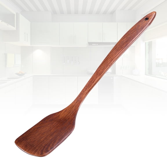 HOMEMAXS Wooden Turner Kitchen Gadget for Cooking Utensils Brown Wood Spatula 39x8cm