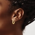 thumbnail image 3 of 14K Yellow Gold Brushed and Polished Twisted Hoop Earrings - 16.75mm- Made In Italy, 3 of 6