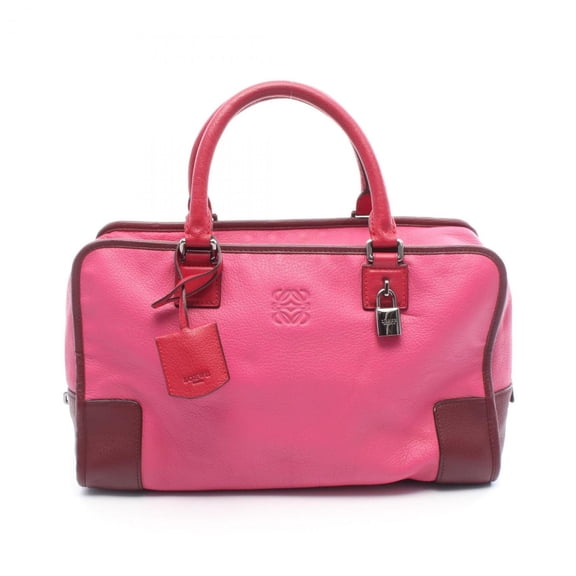 Pre-Owned LOEWE Amazona 36 handbag, leather, women's, available in pink, burgundy,... (Fair)