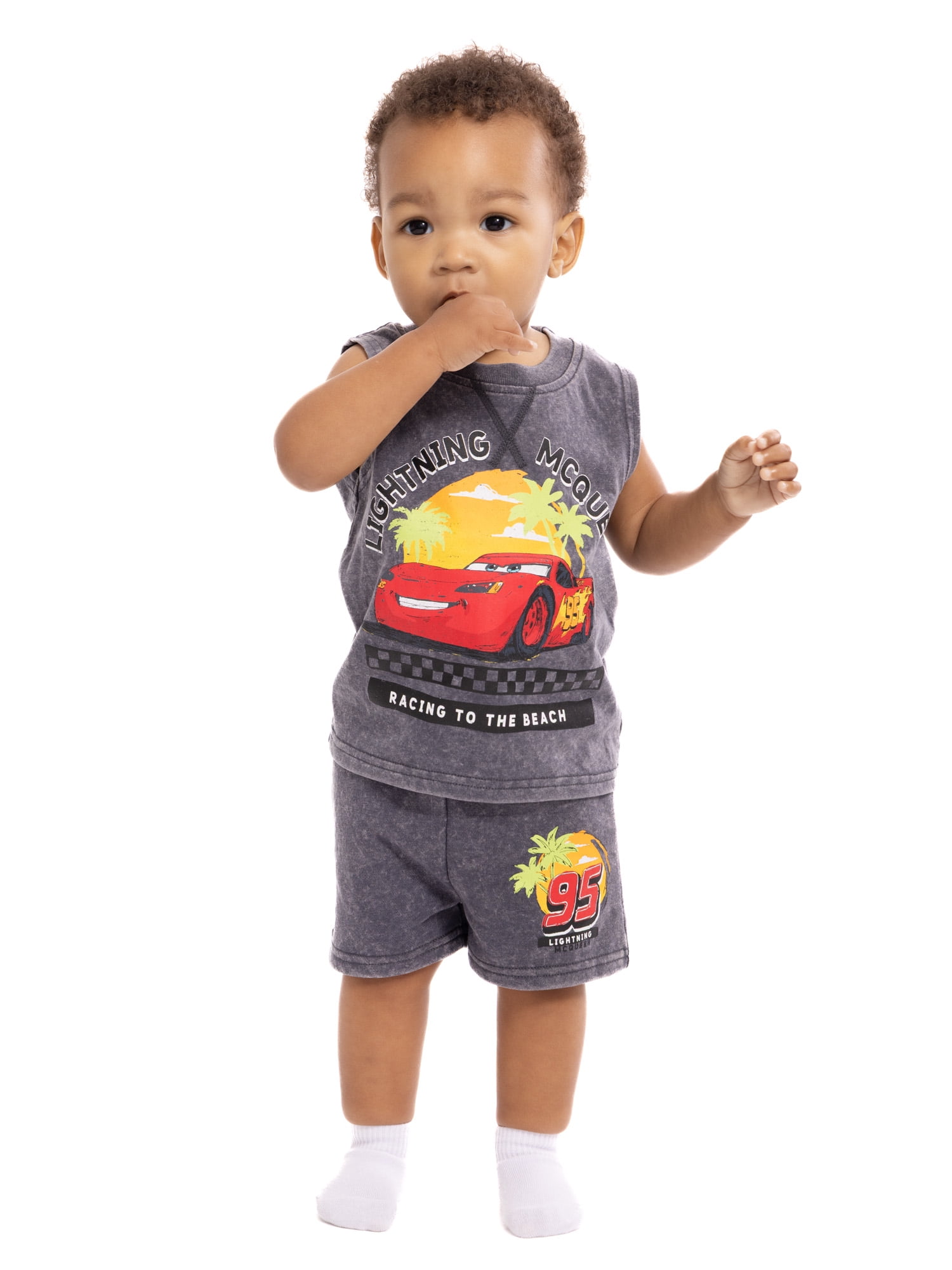 Pixar Cars Baby Boys Lightning McQueen Sleeveless Graphic Tank Top and Shorts Set, 2-Piece, Sizes 0/3M-24M