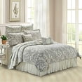 thumbnail image 2 of Serenta 7 Piece Printed Microfiber Bedspread Set, Queen, Marisol Gray, 2 of 3