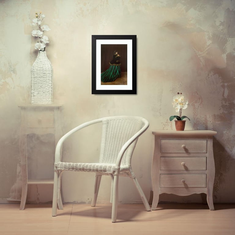 Claude Monet 11x14 Black Modern Framed Museum Art Print Titled - Camille (The Woman in the Green Dress) (1866) - Walmart.com Claude Monet 11x14 Black Modern Framed Museum Art Print Titled - Camille (The Woman in the Green Dress) (1866) - Walmart.com