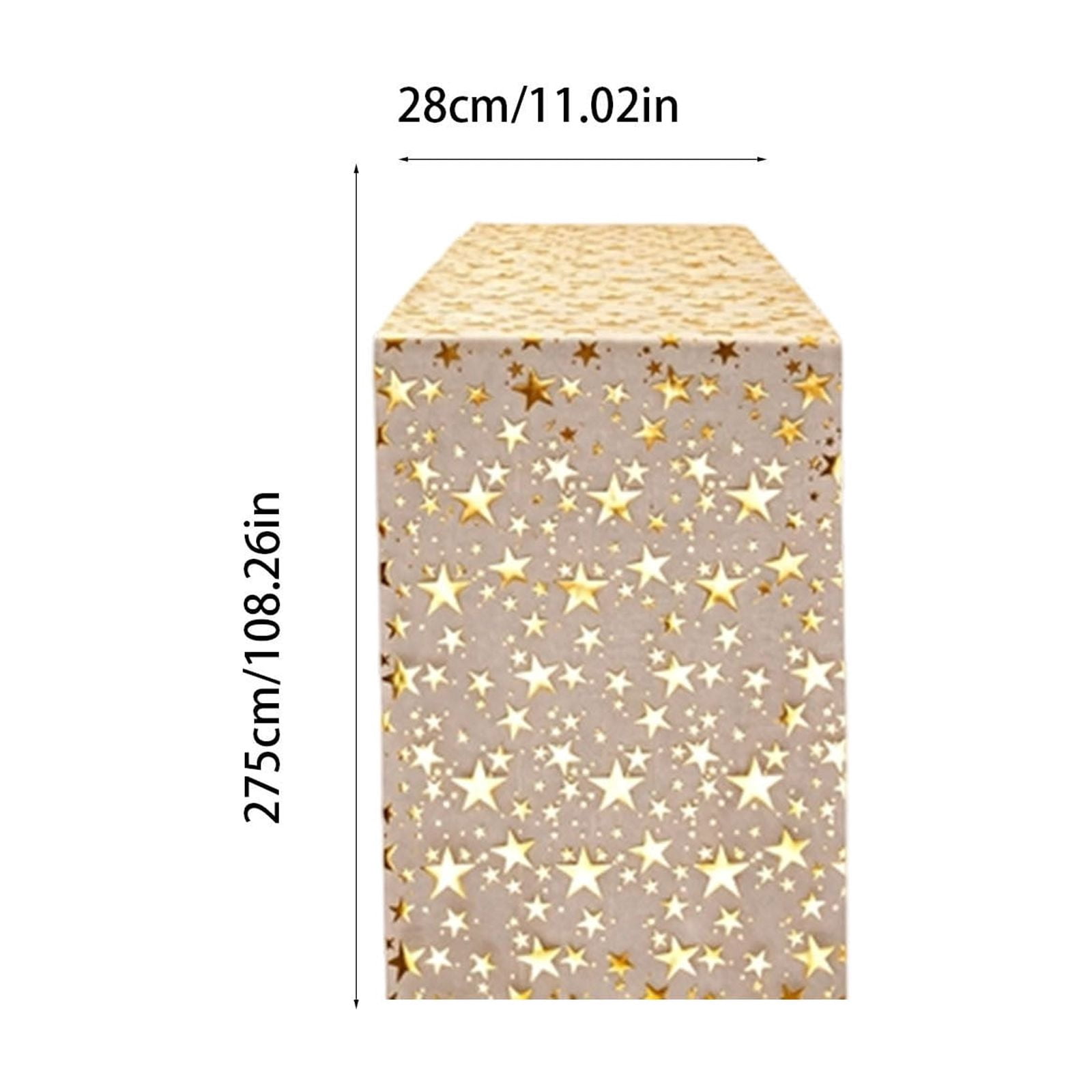 10Pcs Gold Star Table Runner, Fufafayo Gold Star Table Runner, Transparent Mesh Tablecloth For Wedding Party Birthday Holiday Decor, Elegant Polyester Table Cover For Dining Table, Buffet Table or