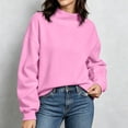 thumbnail image 4 of CUSTG Ladies Hoodless Pullover Lightweight Stylish Knit Long Sleeve Crewneck Unlined Fashion Versatile Top Sweatshirt, 4 of 4