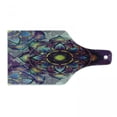 thumbnail image 1 of Lotus Cutting Board, Psychedelic Surreal Geometry Mandala Background Futuristic Effects Print, Decorative Tempered Glass Cutting and Serving Board, Wine Bottle Shape, Multicolor, by Ambesonne, 1 of 1