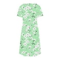 thumbnail image 4 of perfectbot Women Short Sleeve Dresses Print V-Neck Summer Fashion Relaxed Fit Midi Dress 2025 Beach Outfits S-XXL, 4 of 7
