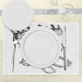 thumbnail image 3 of Ambesonne King Place Mats Set of 4, Skull Hip Hop Style Sketch, Standard Size, Charcoal Grey White, 3 of 6