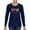Navy, variant on Peace Love Baseball Sports Womens Graphic Long Sleeve T-Shirt, Red, Medium