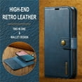 thumbnail image 4 of For iPhone 16 DG.MING Crazy Horse Texture Detachable Magnetic Leather Phone Case,Blue,For iPhone 16, 4 of 9
