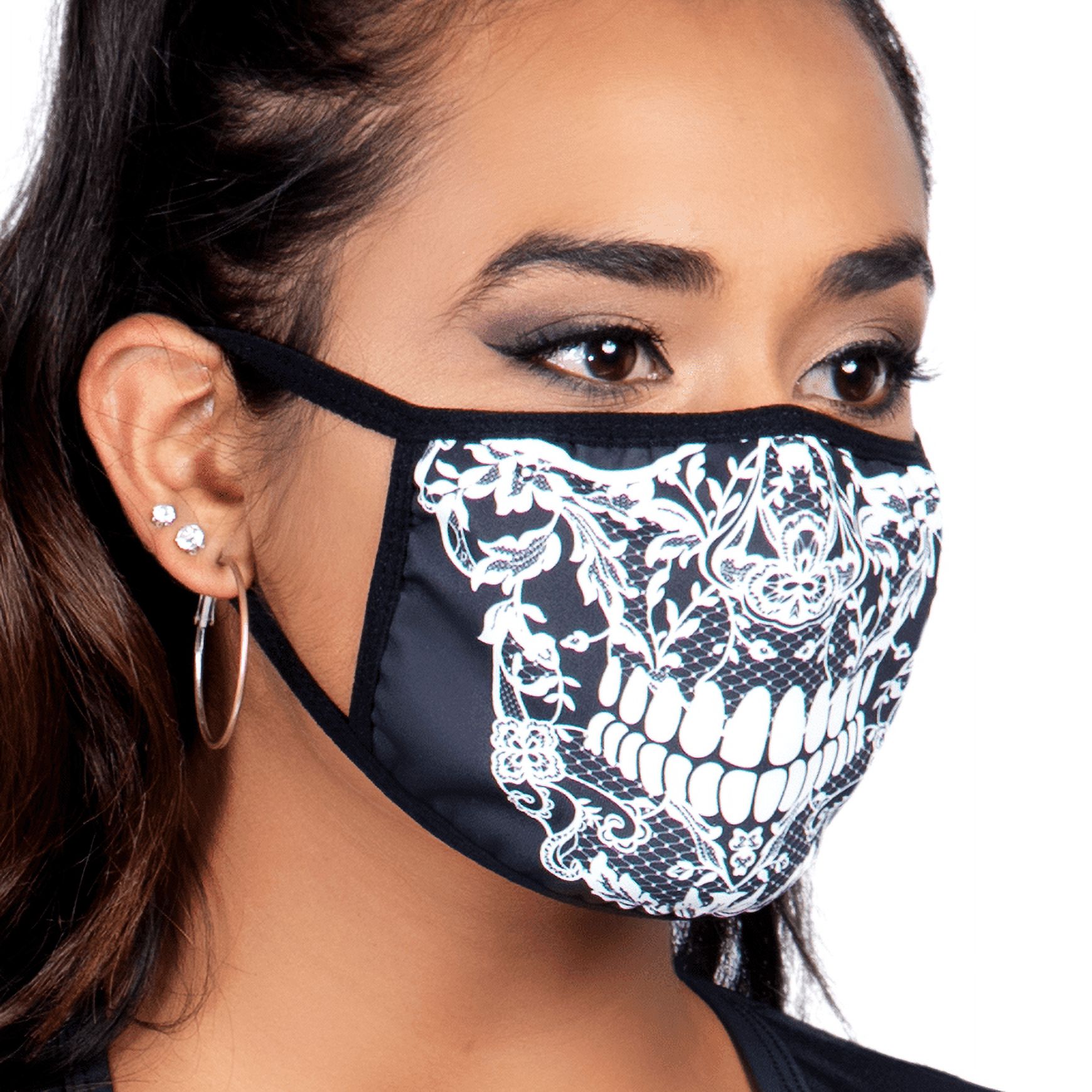 Leg Avenue Halloween's Lace Skull Print Face Mask