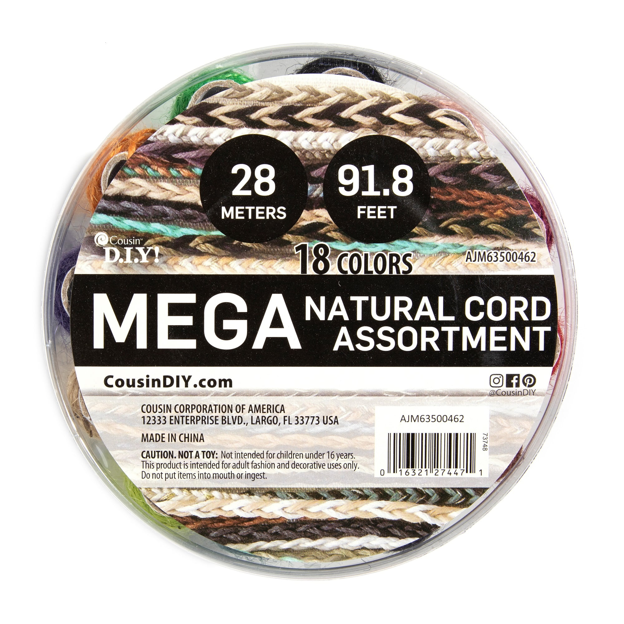 【値下げ】 Natural Mega DIY Cousin Cord 18 Twine, Jute Assortment, 管楽器・吹奏楽器