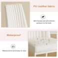 thumbnail image 5 of Dining Table Set for 4, Cream Style MDF Dining Table Set with 4 White PU Chairs, Metal Support Legs, Anti-slip Bottom Foot, for Kitchen, Dining Room, 5 of 7