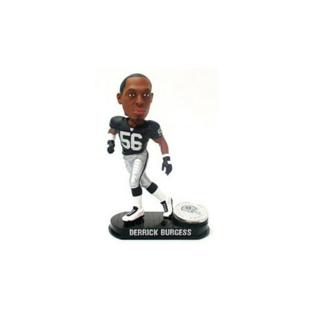 Oakland Raiders Official NFL 8 inch Derrick Burgess Black Base Edition Bobble Head by Forever Collectibles