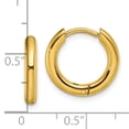 thumbnail image 3 of Primal Steel Stainless Steel Yellow IP-plated 2.5mm Hinged Hoop Earrings, 3 of 7