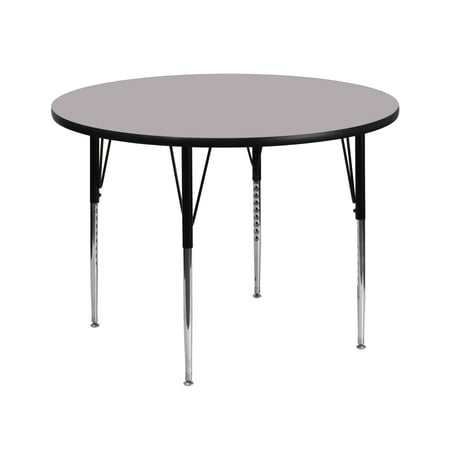 UPC: 0847254024914 | Flash Furniture Wren 42 Round Grey Thermal Laminate Activity Table – Standard Height Adjustable Legs