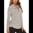 thumbnail image 1 of Sudadera Deportiva de Larga con Cremallera de 1/4 y Protección Solar UPF 50+ para Mujer, de Secado Rápido, para Hacer Ejercicio y Senderismo. Caqui XXL, 1 of 8