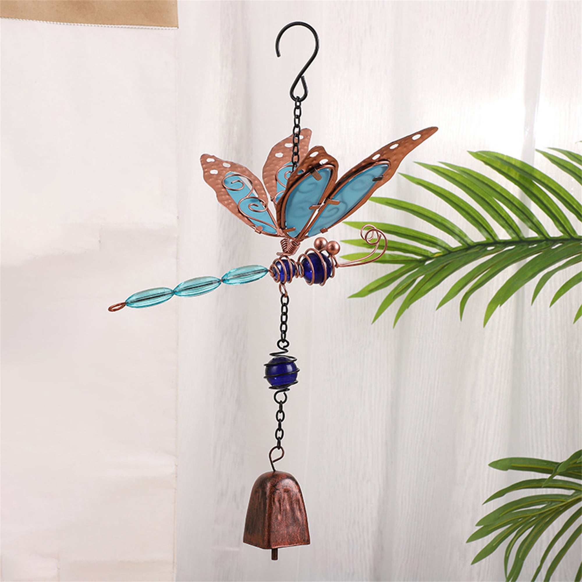 nvzhuang Solar Dragonfly Wind Chimes for Outside Creative Wind Spinners Hanging Decor for Home Garden Patio