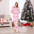thumbnail image 2 of Adult Onesie Pink Heart Shaped Rabbit Zipper One-Piece Pajamas Unisex with Pockets, 2 of 6