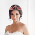 thumbnail image 5 of Tiara de corazón rojo Descendientes Corona de corazón Joyas para el cabello Corona de boda para novia, 5 of 5