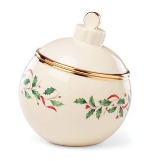 Lenox Holiday Stripe Utensil Crock - 3.9 LB Stoneware Countertop Holder, Red & Green
