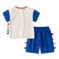 thumbnail image 4 of UngA Toddler Boys Summer Clothes 2T 3T 4T 5T Kids Short Sleeve T Shirt Tops + Solid Color Drawstring Shorts Set Toddler Boy Outfits (Beige,5-6 Years), 4 of 7
