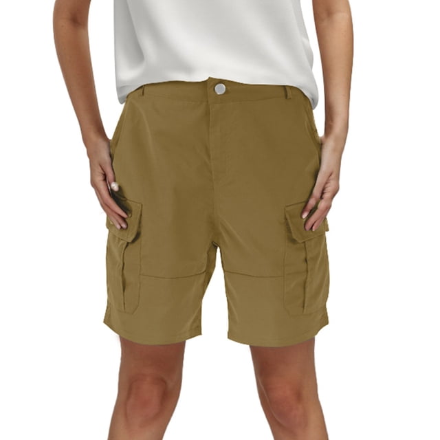 MKLEKYY Pijama Corto Para Mujer, Pantalones Cortos De Verano, Pantalones Cargo Con Bolsillos De Color Liso, Pantalones Casuales De Cintura Alta