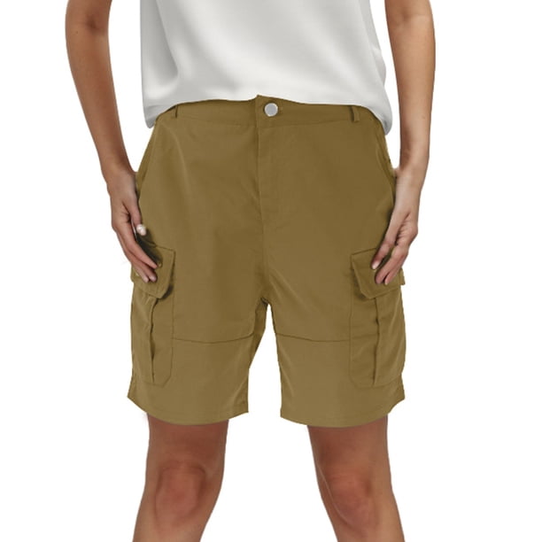 MKLEKYY Pijama Corto Para Mujer, Pantalones Cortos De Verano, Pantalones Cargo Con Bolsillos De Color Liso, Pantalones Casuales De Cintura Alta