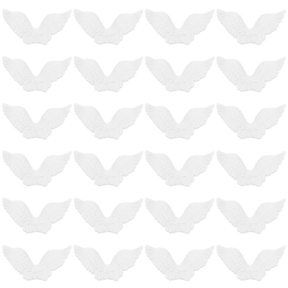 Supvox 24Set Angel Wing for Crafts Decoration White DIY Accessories for All Levels