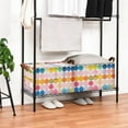 thumbnail image 3 of Yayeee Foldable Storage Basket for Shelves with Handles Waterproof Cloth Bins, Yellow Circles, 3 of 7