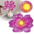 thumbnail image 4 of Artificial 10cm Purple Lotus Flower Head, 3-Pack Lifelike Water Lily Bloom for Vase and Home Decor, 3PCS (Purple), 4 of 5