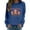 Blue, variant on Fiaer Christmas Western Ranch Sweatshirts for Women Cute Cow Graphic Pullover Crew Neck Loose Fit Plus Size Tops White1 XL