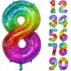 thumbnail image 1 of Birthday Number Balloon 40Inch Large Number Balloons, Rainbow Number 8 Balloon for Birthday Decorations (Number 8 ), 1 of 4