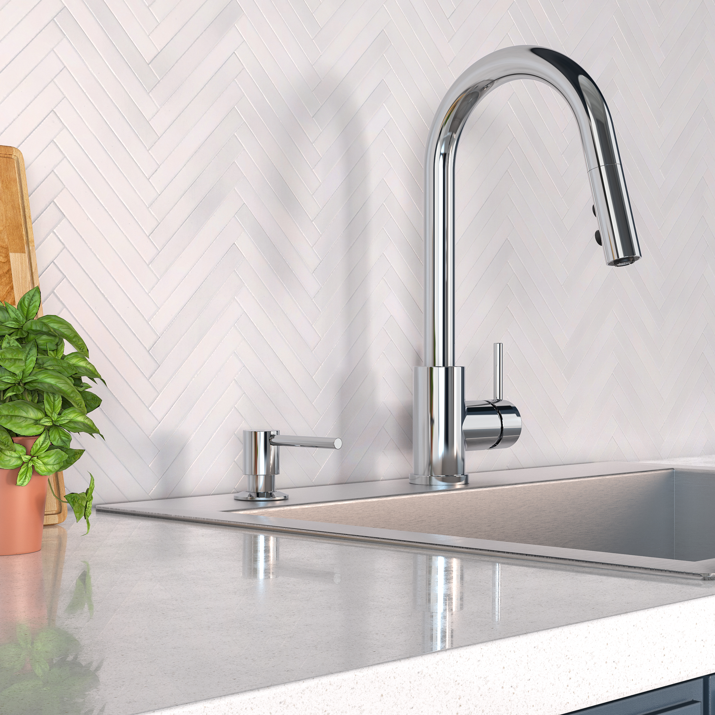 Keeney K613PC Modern Kitchen Soap and Lotion Dispenser, Polished Chrome