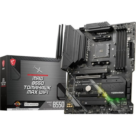 MSI - B550 TOMAHAWK MAX WIFI (Socket AM4) USB-C Gen2 AMD ATX GAMING Motherboard - Black