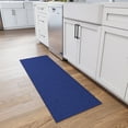 thumbnail image 2 of Ottomanson Solid Bathroom Runner Rug 20" x 59" - Non Slip Low Pile Carpet, Navy, 2 of 13