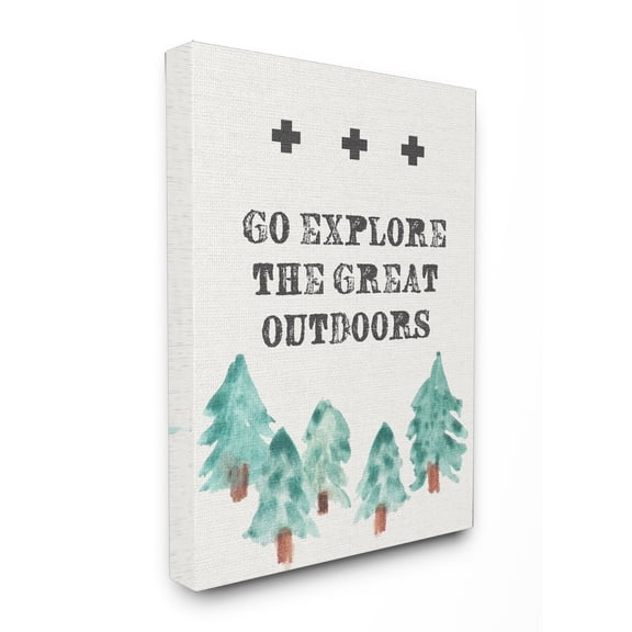 Stupell Go Explore Outdoors Tree Canvas Wall Art 24 x 30