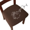 thumbnail image 1 of Marrón,4 Piezas Funda Elástica para Asiento de Silla Jacquard Elástica Funda para Silla en Relieve para Comedor, 1 of 5