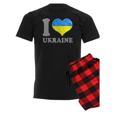 

CafePress - I Love Ukraine Native Ukrainian Flag Pajamas - Men s Dark Pajamas