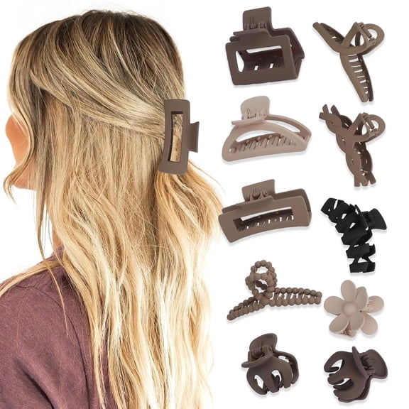 Hair Claw Clips for Women,10 Pcs Flower Clips for Hair,Non-Slip Thick Hair Clamp,Hair Accessories with Multi-Styles for Women Girls