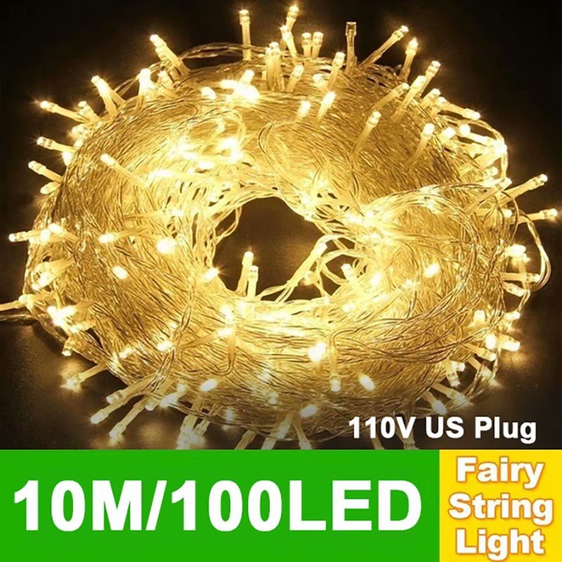 VicTsing Christmas Light String Outdoor Decoration String Lights 8 Modes 110V US Plug 10M100LED