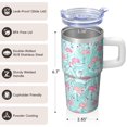 thumbnail image 3 of 20OZ Flamingo Cup with Handle Durable Insulated Tumbler Gifts for Women Flamingo Lovers Suitable for Birthday Christmas Occasions Daily Drinks, 3 of 6