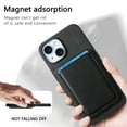 thumbnail image 4 of Wallet Case for iPhone 15 Plus, Classic PU Leather Removable Magnetic Card Back Slot Anti-falling Anti-drop Shockproof Protective Phone Case Cover for iPhone 15 Plus, Black, 4 of 10