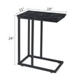 thumbnail image 6 of VECELO C-Shaped End Table, Side Table for Sofa, Couch Table with Metal Frame, Small TV Tray Table for Living Room, Bedroom, Marble Black, 6 of 6