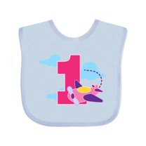 Inktastic 1st Birthday Pilot Airplane Girls Baby Bib