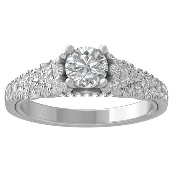 ARAIYA FINE JEWELRY 10K White Gold Diamond Engagement Ring (1 1/5 cttw, I-J Color, I2-I3 Clarity) Size 5