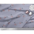 thumbnail image 2 of Soimoi Grey Viscose Chiffon Fabric Dot & Floral Artistic Printed Fabric 1 Yard 42 Inch Wide, 2 of 3