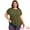 Army Green, variant on DARING DIVA Women's Plus Short Sleeve Lace Trim Blouse 2X Army Green