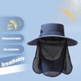 thumbnail image 3 of Sunsanly Sun Hats for Men Women Fishing Hat UPF 50+ Breathable Wide Brim Summer UV Protection Hat-Navy Blue, 3 of 8