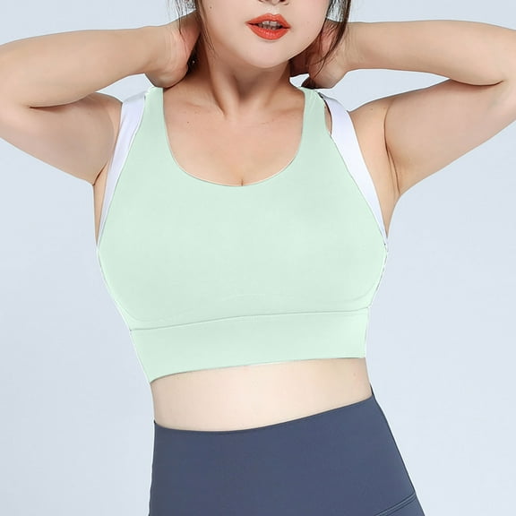 ylioge S-5X Plus Size Sports Bras for Women Wireless Push Up Bralettes High Support Stretchy Full-Coverage Longline Athletic Workout Underwear Bra